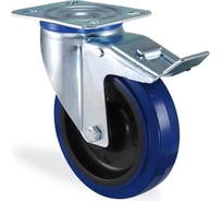 Поворотная колесная опора с площадкой и тормозом КАМА80 мм, K-3302-PRS-080-F18