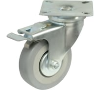 Колесная опора резиновая с площадкой MF d=50 с тормозом 10527v