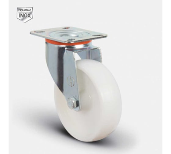 Колесо нейлоновое поворотное MFK-TORG 100 мм нерж  EM01-ZKZ-100 INOX
