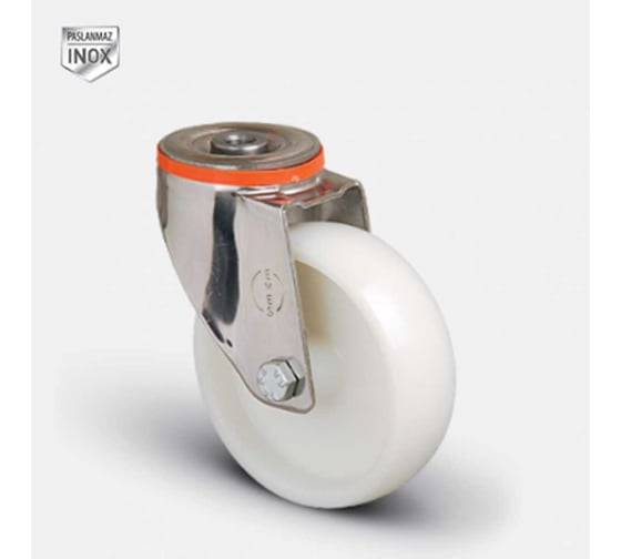 Колесо нейлоновое поворотное MFK-TORG_под болт М12 100 мм нерж  EM04-ZKZ-100 INOX 1