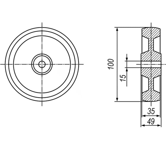 Комплект колес для оси EMES 4 шт HKZ100X35.4