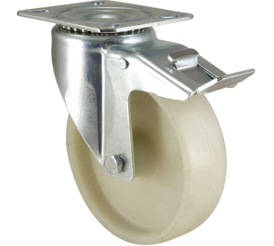 Жаростойкая поворотная колесная опора KAMA с площадкой и тормозом, (от -40˚С до +250˚С) 100 мм, 3302-PPB-HT-100-F18 1