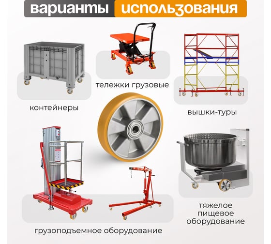 Колесо большегрузное под ось (150 мм; 600 кг, полиуретан TR/алюминий) Tellure Rota 651104