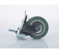 Колесная опора 100 мм поворотное с тормозом, со штырем, серая резина Caster SCtgb42
