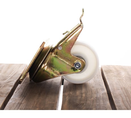 Большегрузная поворотная колесная опора с площадкой с тормозом KAMA K-4102-RPR-200-F18