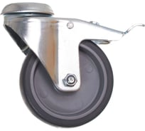 Поворотная колесная опора под болт с тормозом KAMA 1700-MTB-075-F18