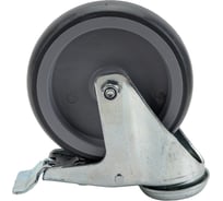 Поворотная колесная опора под болт с тормозом KAMA 2800-MTB-125-F18