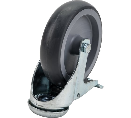Поворотная колесная опора под болт с тормозом KAMA 2800-MTB-125-F18