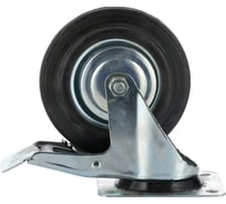 Колесо Caster 160 мм промышленное поворотное с тормозом SCb63-LS