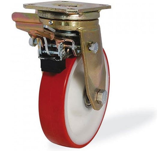Поворотная колесная опора с тормозом KAMA 150 мм 4302-PUR-150-F09 1