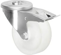 Колесная опора Inford нержавеющая с тормозом под болт М12 E22 NNLM 100 HB3