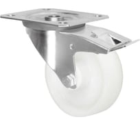 Колесная опора Inford поворотная с тормозом нержавеющая с панелью крепления E22 NNLM 200 SB3