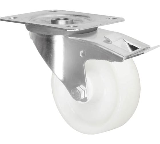 Колесная опора Inford поворотная с тормозом нержавеющая с панелью крепления E22 NNLM 200 SB3 1