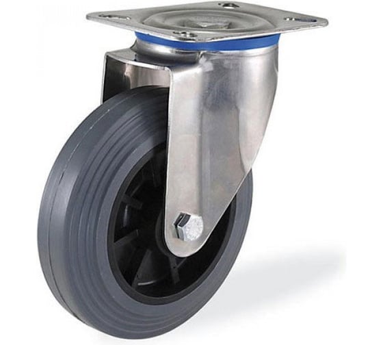 Поворотная колесная опора с тормозом KAMA из нержавеющей стали K-S-3302-MTB-100 1