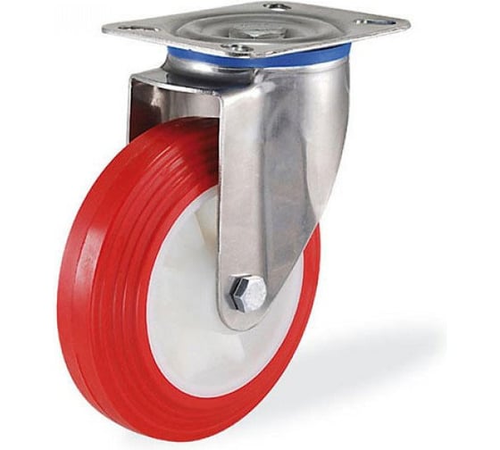 Поворотная колесная опора с тормозом KAMA из нержавеющей стали K-S-3302-PUB-150 1