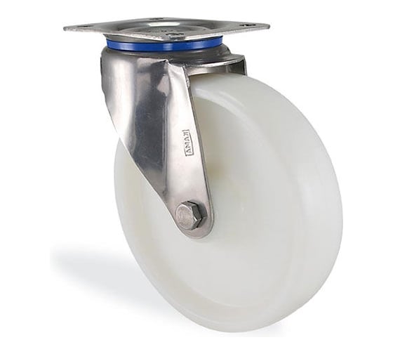 Поворотная колесная опора с тормозом KAMA из нержавеющей стали S-3202-RMB-150 1