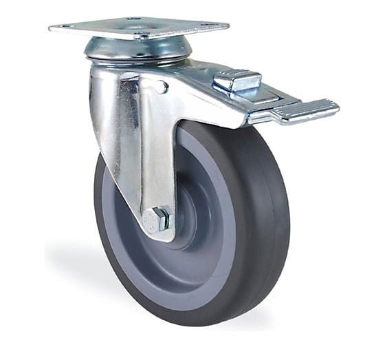 Поворотная колесная опора с тормозом KAMA 100 мм 2802-MTB-150-F18 1