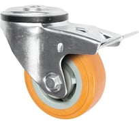 Колесная опора Inford под болт с тормозом усиленная полиуретановая E31 UPBP 100 HB3