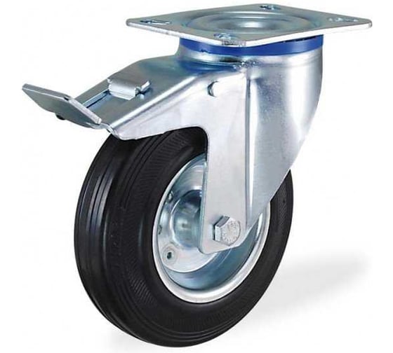 Поворотная колесная опора KAMA с тормозом, 250 мм 3302-SLS-250-F09 1