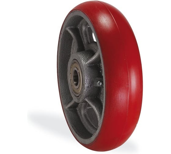 Большегрузное колесо с полиуретановой шинкой KAMA 80 мм, посадка на ось 12 мм 80X30-D2OR 1