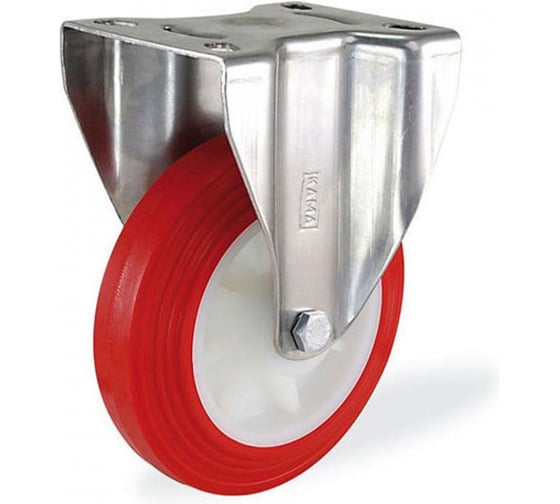 Неповоротная колесная опора с площадкой KAMA с тормозом из нержавеющей стали K-S-3307-PUB-150 1