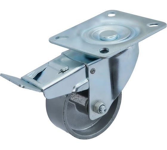 Термостойкое чугунное колесо поворотное с тормозом А5 SHTdb 80 80 мм, 120 кг, до 300 С 1009946 1