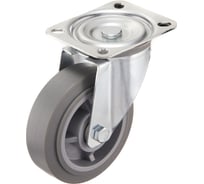 Колесо поворотное Стелла-техник 150мм, грузоподъемность 250кг, термопластичная серая резина, полипропилен N48150TPR