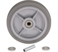 Колесо под ось Стелла-техник 200мм, грузоподъемность 300кг, термопластичная серая резина, полипропилен N48200TPRSW
