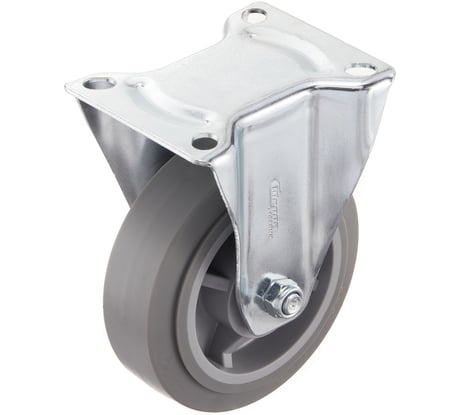 Колесо неповоротное Стелла-техник 150мм, грузоподъемность 250кг, термопластичная серая резина, полипропилен N48150TPRF