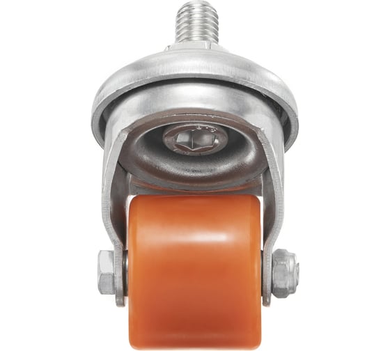 Колесо поворотное с отверстием Стелла-техник 35мм, грузоподъемность 100кг, полиуретан, сталь 1706-35 1