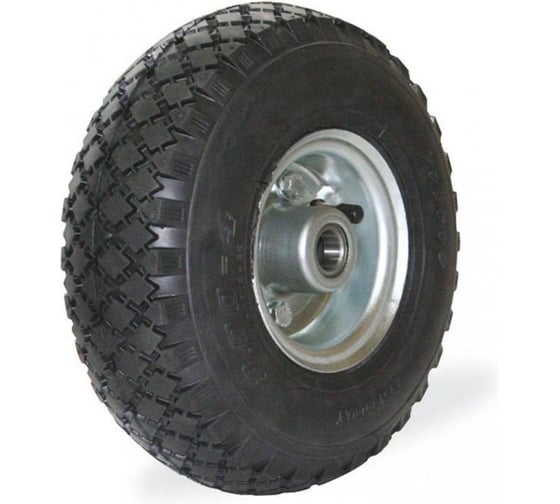 Колесо стальное с резиновой шинкой KAMA 300 мм, под ось 20 мм 300x4x20-SHR 1