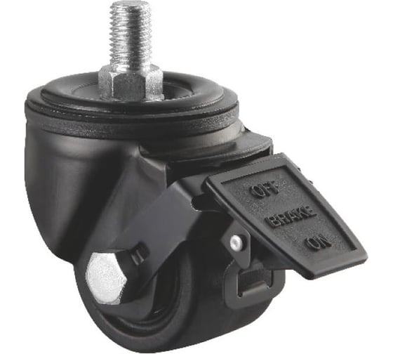 Колесная опора Inford с тормозорм и резьбовым стержнем М16х25 аппаратная усиленная J38 NNBQ 075 TB2 1