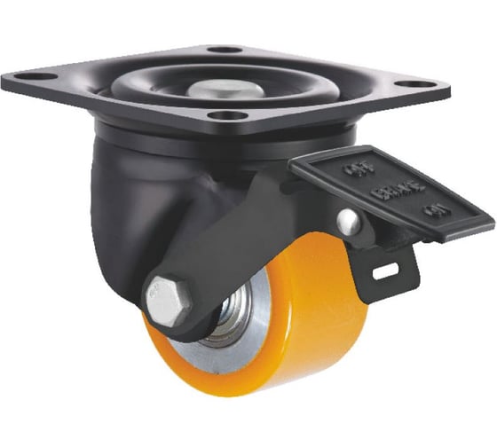 Колесная опора Inford поворотная аппаратная усиленная с тормозом и панелью J38 VABM 075 SB2 1