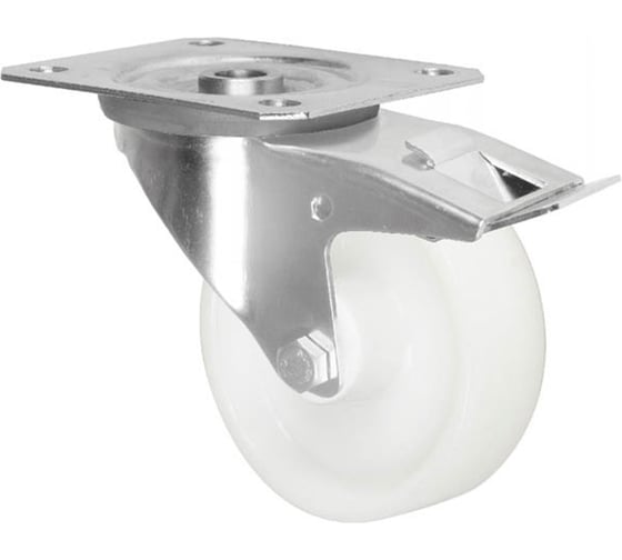 Колесная опора Inford поворотная с тормозом нержавеющая с панелью крепления E22 NNLM 080 SB3 1