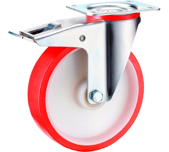 Колесная опора Kolesa-opori SNPb 42 полиуретановая, поворотная, с тормозом д100 SNPb42 1