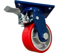 Сверхбольшегрузная поворотная колесная опора с тормозом Kolesa-opori SCpb 85 MAX полиуретан, г/п 1800 кг, д. 250 SCpb85MAX