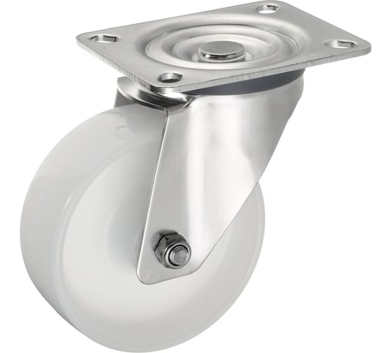 Колесо поворотное Стелла-техник диаметр 100мм, грузоподъемность 220кг, полиамид, кронштейн из нержавеющей стали, 5901-100 1