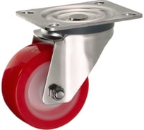 Колесо поворотное Стелла-техник диаметр 80мм, грузоподъемность 120кг, термопластичный полиуретан, полиамид, кронштейн из нержавеющей стали, 6901-80