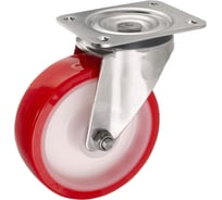 Колесо поворотное Стелла-техник диаметр 160мм, грузоподъемность 350кг, термопластичный полиуретан, полиамид, кронштейн из нержавеющей стали, 6901-150