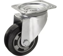 Колесо поворотное Стелла-техник диаметр 125мм, грузоподъемность 230кг, эластичная резина, алюминий, 7201-125