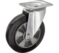 Колесо поворотное Стелла-техник диаметр 200мм, грузоподъемность 400кг, эластичная резина, алюминий, 7201-200