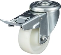 Колесо поворотное Стелла-техник с отверстием 12мм и тормозом, d=125мм, полиамидное N45125PNYDB