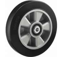 Колесо под ось Стелла-техник диаметр 200мм, грузоподъемность 400кг, эластичная резина, алюминий, шариковый подшипник в комплекте, 7200-200