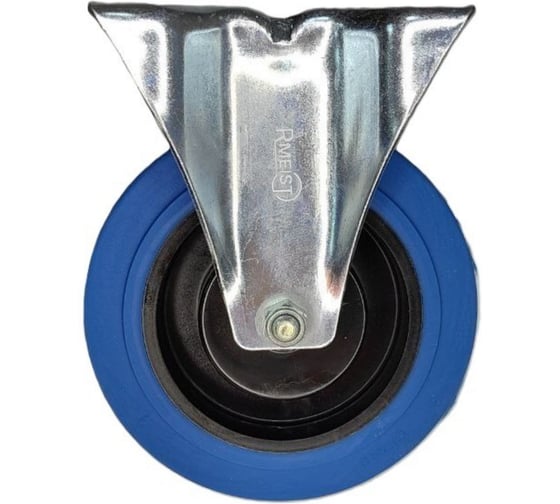 Колесо промышленное с синей термопластичной резиной неповоротное Rmeist IMS 125 PJP1 F62 blue 125 мм, крепежная панель P62-105x85 мм, 1 шт. RM00066349ВИ