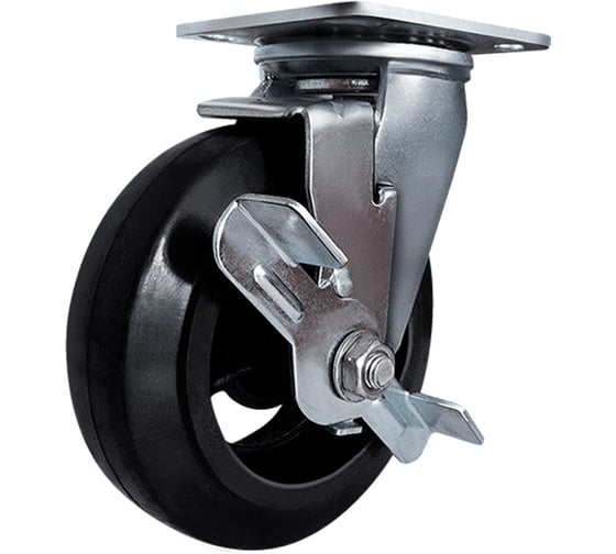 Большегрузная поворотная колесная опора Kolesa-opori SCdb 80 с тормозом ч.р. д200 (VILS) SCdb80