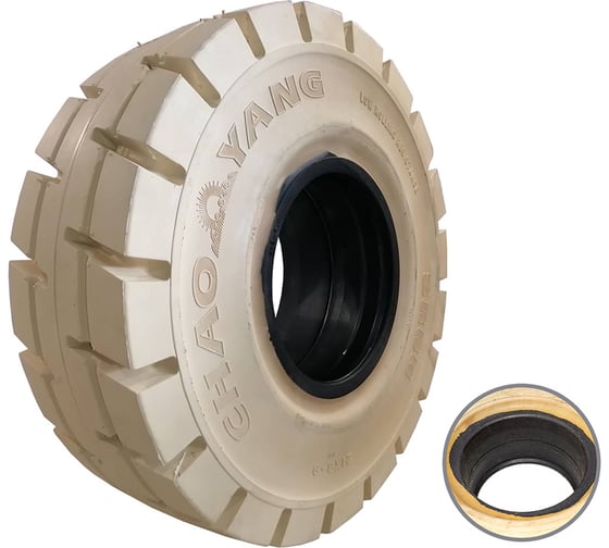 Шина цельнолитая CHAOYANG 21х8-9/6.00 (SR60) с буртом немаркая 21x8-9(SR60)NM+FF
