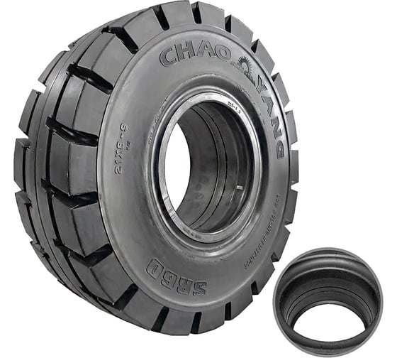Шина цельнолитая с буртом CHAOYANG 21х8-9/6.00 (SR60) 21x8-9(SR60)FF