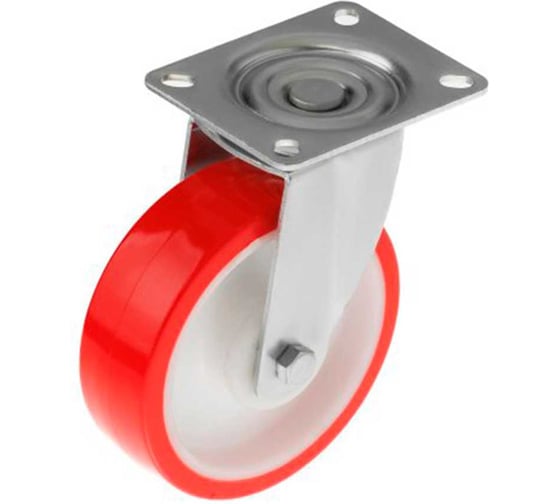 Полиуретановое колесо А5 SPp 55 SS 125мм х 35мм (нерж.сталь, площ., пов., обод PP, подш скольж.) 1010410