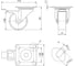 Опора колесная со стопором и площадкой Ajax WL/B-60R/50 kg (brake) резина 60861 2