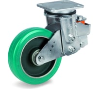 Колесо поворотное большегрузное (200 мм; 800 кг; полиуретан TR-roll/чугун; подпружиненный кронштейн) Tellure rota 625706